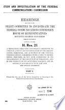 Study and Investigation of the Federal Communications Commission: No special title
