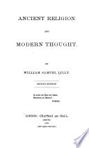Ancient Religion and Modern Thought