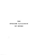 The English Catalogue of Books
