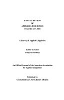 Annual Review of Applied Linguistics