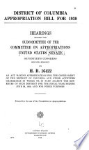 HEARINGS BEFORE THE SUBCOMMITTEE OF THE COMMITTEE ON APPROPRIATIONS UNITED STATES SENATE SEVENTIETH SESSION ON H.R. 16422