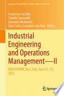 Industrial Engineering and Operations Management—II