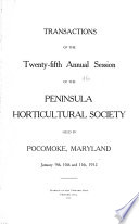 Transactions of the Peninsula Horticultural Society