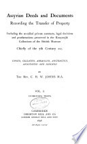 Assyrian Deeds and Documents