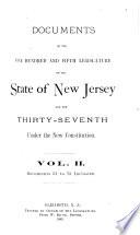 Message of the Governor of New Jersey to the Senate and House of Assembly, with Accompanying Documents