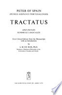 Peter of Spain (Petrus Hispanus Portugalensis): Tractatus