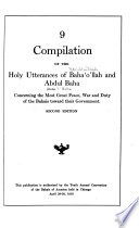 Compilation of the Holy Utterances of Bahaʻoʾllah and Abdul Baha