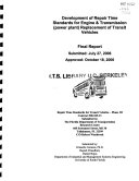 Development of Repair Time Standards for Engine & Transmission (power Plant) Replacement of Transit Vehicles