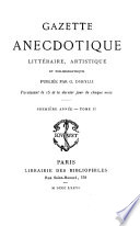Gazette anécdotique, littéraire, artistique et bibliographique