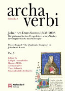 Proceedings of "the Quadruple Congress" on John Duns Scotus