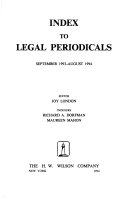 Index to Legal Periodicals