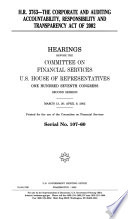 H.R. 3763--the Corporate and Auditing Accountability, Responsibility and Transparency Act of 2002