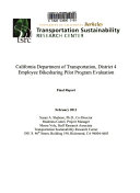 California Department of Transportation, District 4 Employee Bikesharing Pilot Program Evaluation