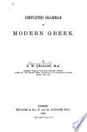 Simplified Grammar of Modern Greek