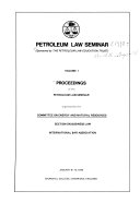 Proceedings of the Petroleum Law Seminar