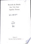 Records & Briefs New York State Appellate Division