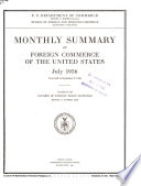 Monthly Summary of Foreign Commerce of the United States
