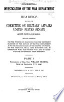 Investigation of the War Department -
