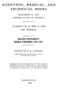 Scientific, Medical, and Technical Books Published in the United States of America, 1930-1944
