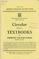 Circular Relative to Textbooks for Elementary and High Schools