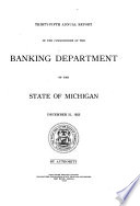 Annual Report of the Commissioner of the Banking Department of the State of Michigan