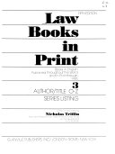 Law Books in Print: Author
