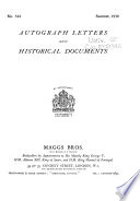 Autograph Letters and Historical Documents