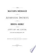The Mayor's Message with Accompanying Documents ...