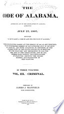 The Code of Alabama: Criminal