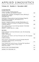 Applied Linguistics