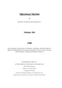 Transactions of Society of Mining Engineers, Inc