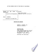 California. Supreme Court. Records and Briefs