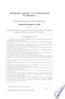 Proceedings of the Koninklijke Nederlandse Akademie Van Wetenschappen