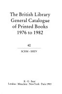 The British Library General Catalogue of Printed Books 1976 to 1982