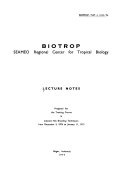 Lecture Notes Prepared for the Training Course in Induced Fish Breeding Techniques from December 3, 1974 to January 11, 1975