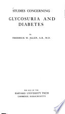 Studies Concerning Glycosuria and Diabetes