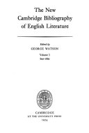 The New Cambridge Bibliography of English Literature: 600-1660