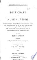 A Dictionary of Musical Terms
