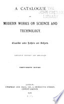 A Catalogue of Modern Works on Science and Technology