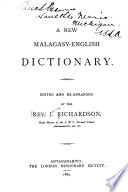 A New Malagasy-English Dictionary