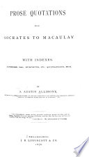 Prose Quotations from Socrates to Macaulay