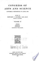 Congress of Arts and Science: Physics. Chemistry. Astronomy. Sciences of the Earth