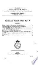 Summary Report of the Geological Survey Department