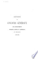 Histoire des concours généraux de l'enseignement primaire, moyen et supérieur en Belgique (1840 - 1881): 1860-1872