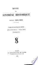 Revue de synthèse historique ...