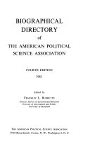 Biographical Directory of the American Political Science Association