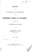 Reports of Cases Argued and Determined in the Supreme Court of Alabama