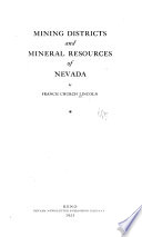Mining Districts and Mineral Resources of Nevada