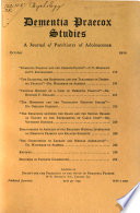 Dementia Praecox Studies