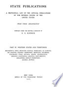 State Publications: Western states and territories. 1905